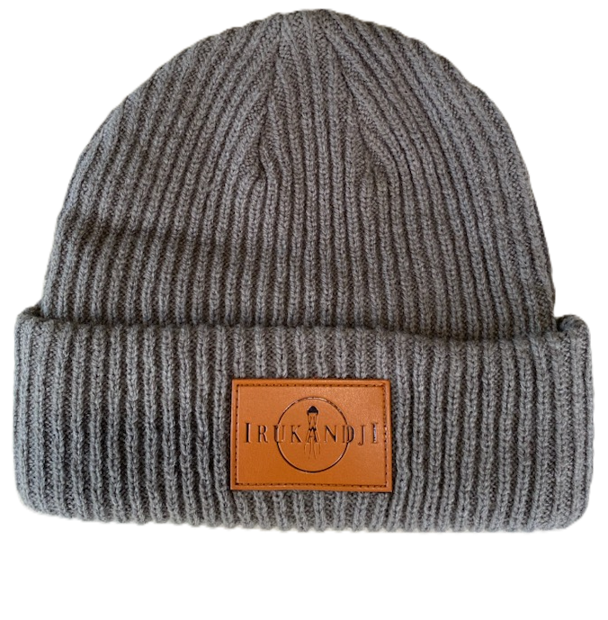 Irukandji Beanie - Tan Leather Patch