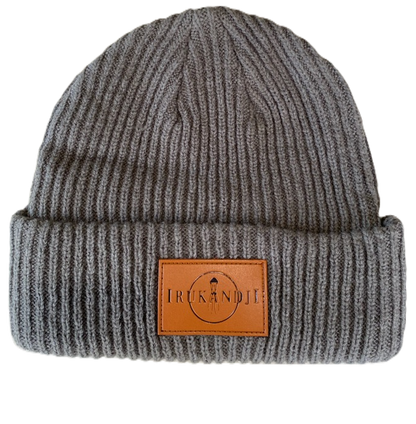 Irukandji Beanie - Tan Leather Patch