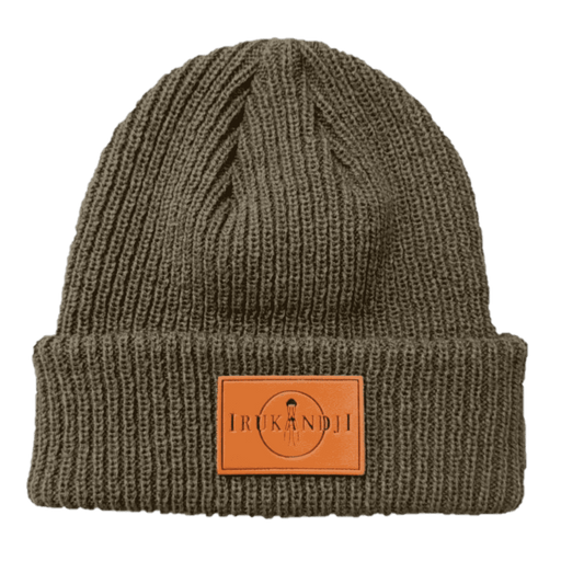 Irukandji Beanie - Tan Leather Patch