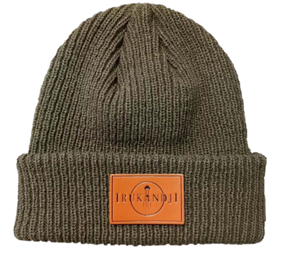 Irukandji Beanie - Tan Leather Patch