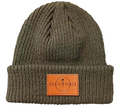 Irukandji Beanie - Tan Leather Patch